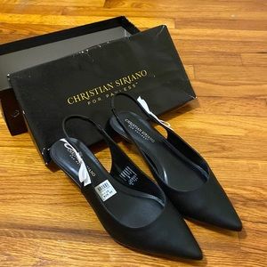 Christian Siriano for Payless Black Slingback Kitten Heel Shoes, 10, New in Box!